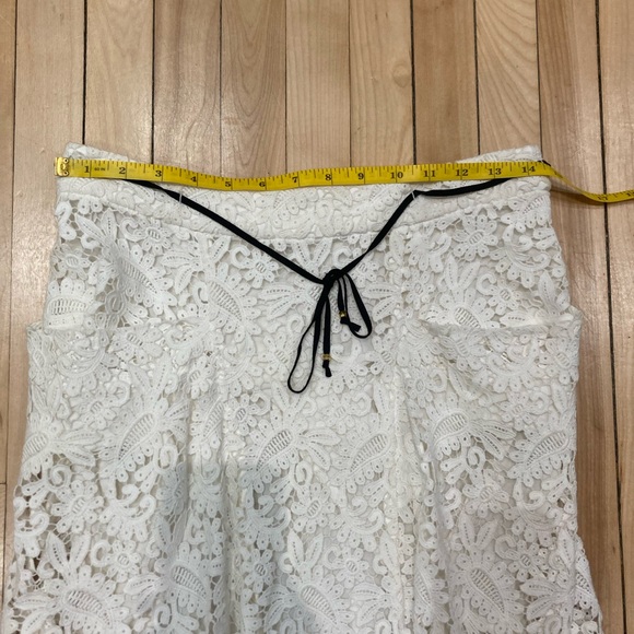 Maje Ivory Crocheted Front Pockets High Low Skirt - Picture 7 of 8